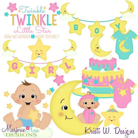 Twinkle Little Star SVG Cutting Files Includes Clipart - Click Image to Close